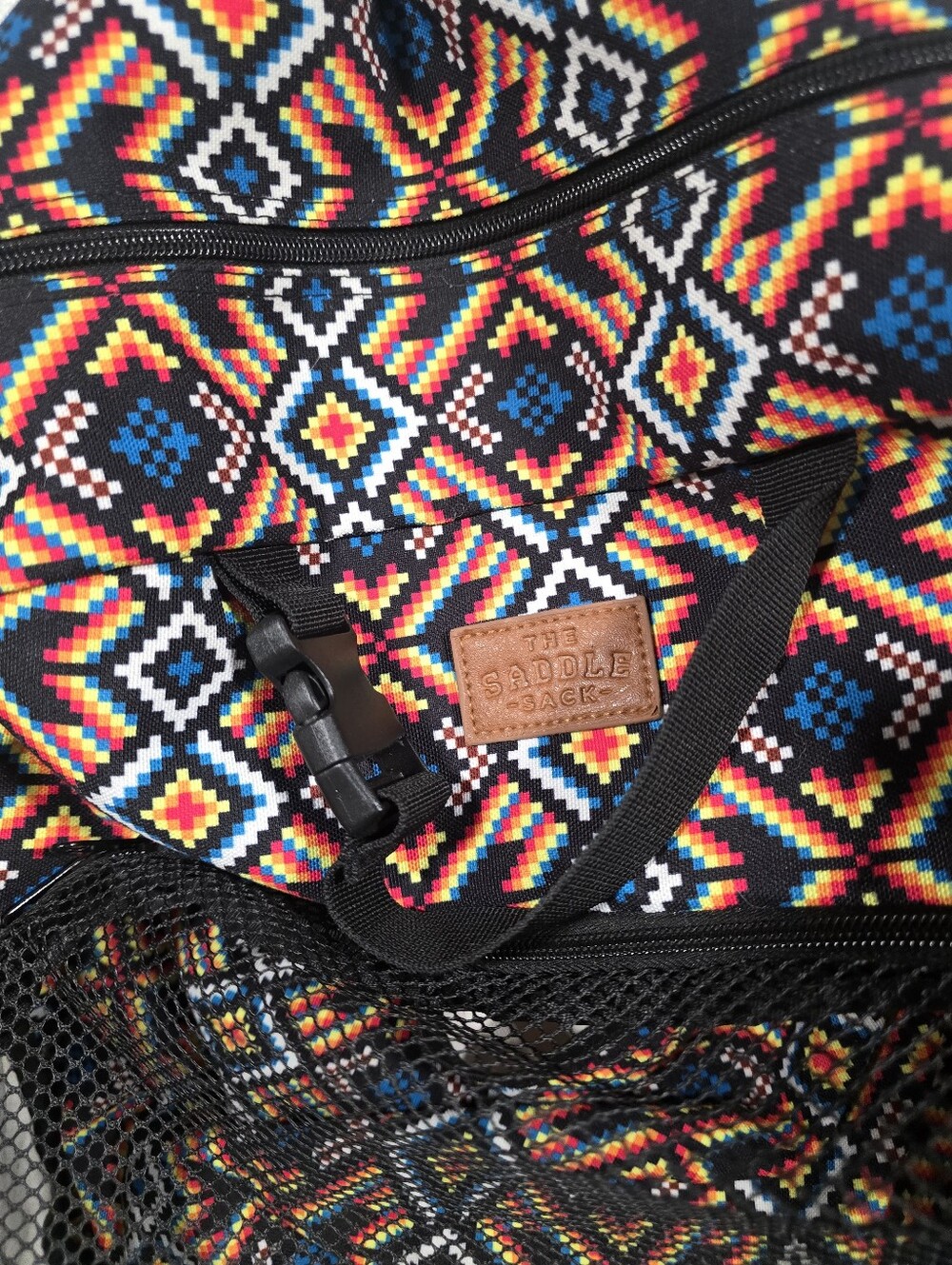 Colorful Geometric Patterned Sport Boot Bag with Front Mesh Pocket - Picture 5 of 16